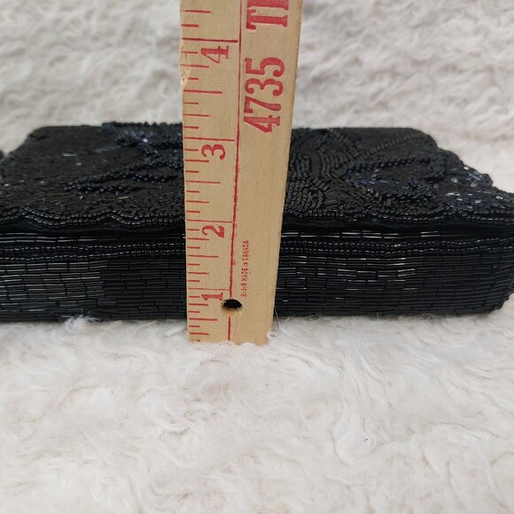 Handmade Embellished Black Full Beaded Crossbody Purse Bag - Picture 6 of 10